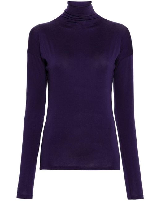 Lemaire Blue High-neck Jersey Pullover