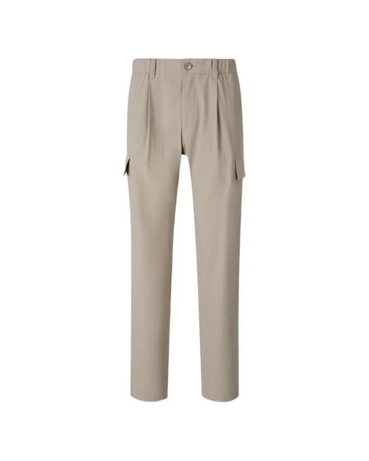Herno Gray Resort Pleated-Detail Cargo-Pocket Trousers for men