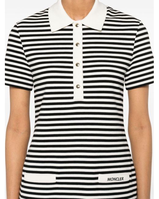 Moncler Black Polo Shirt Mini Dress