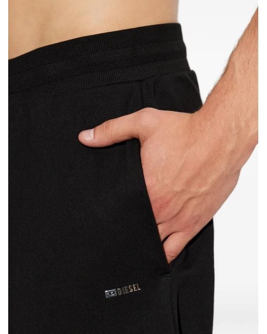 DIESEL Black Logo-Plaque Track Pants for men