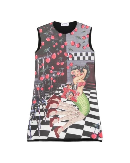 The Artistylist White Graphic-Print Sleeveless Dress