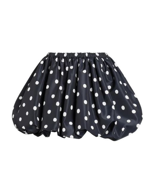 Patou Black Elasticated-Waist Polka-Dot Mini A-Line Skirt