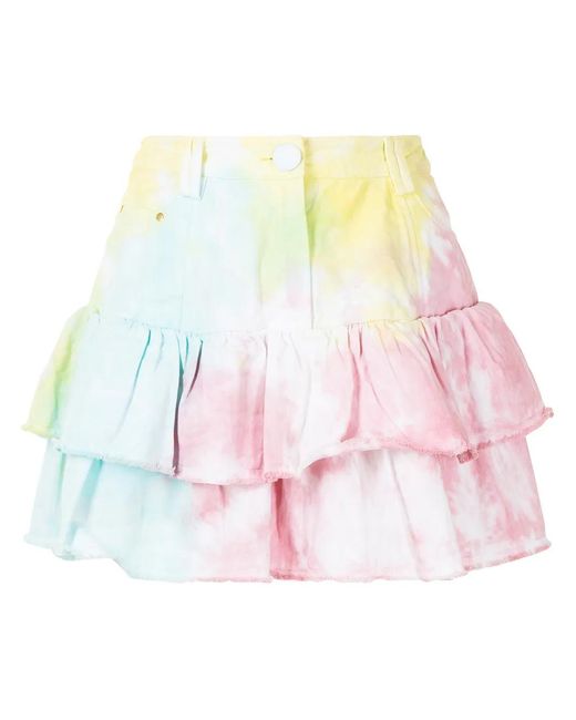 LoveShackFancy Gelaagde Mini-Rok in het Multicolor