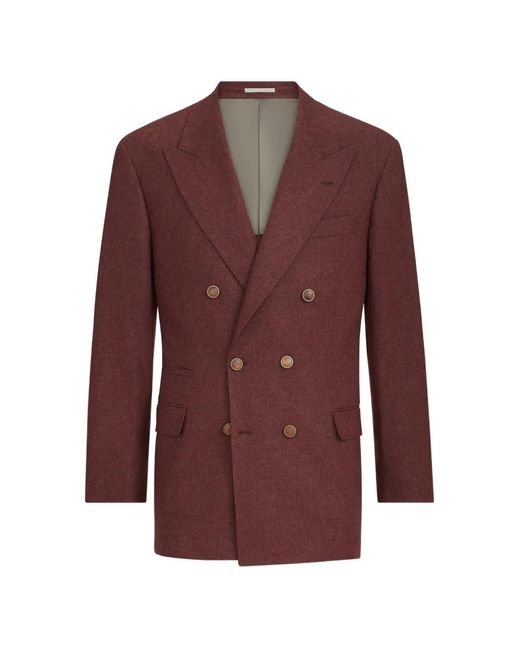 Brunello Cucinelli Purple Virgin Wool And Cashmere Flannel Cavallo Tailor Blazer for men