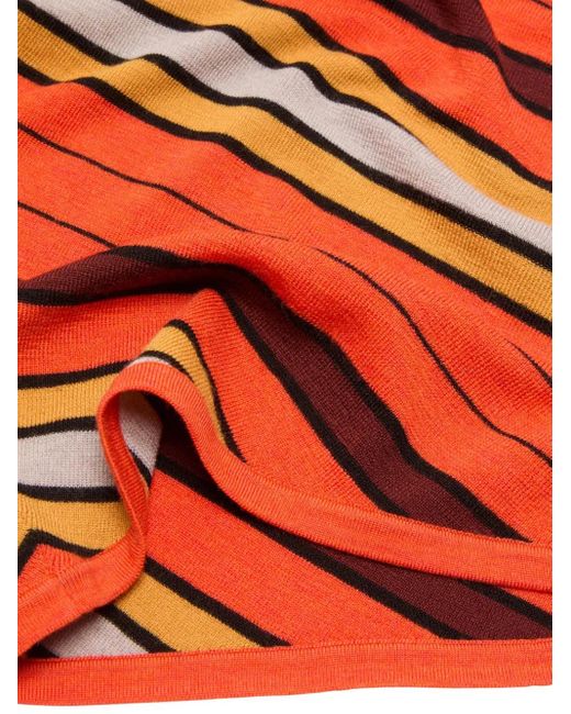 Acne Orange Striped Polo Top