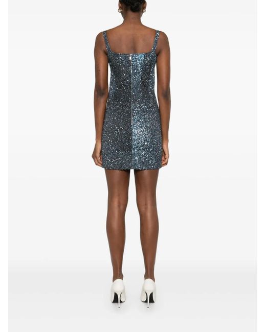 GIUSEPPE DI MORABITO Blue Constellation-Print Mini Dress