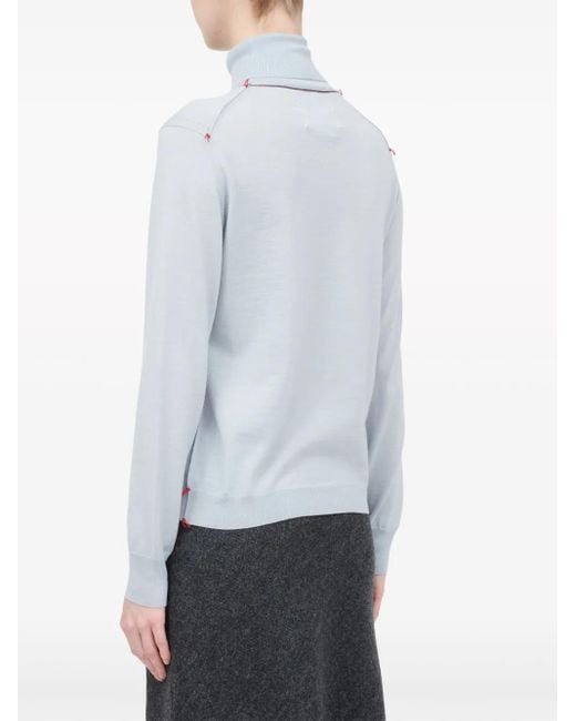 Maison Margiela Blue Roll-neck Wool Jumper