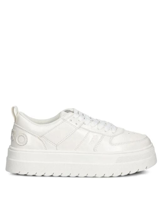 HUGO White Sneakers Mit Logo-Patch