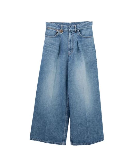 Toga Blue Jean Ample À Design Plissé