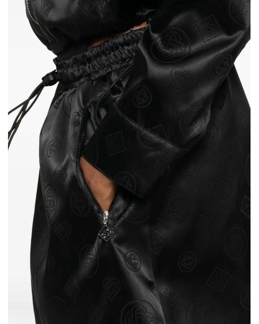 Casablanca Black Drawstring Patterned Mini Skirt