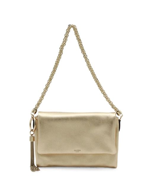 Jimmy Choo Callie Flap Metallic Tassel Shoulder Bag