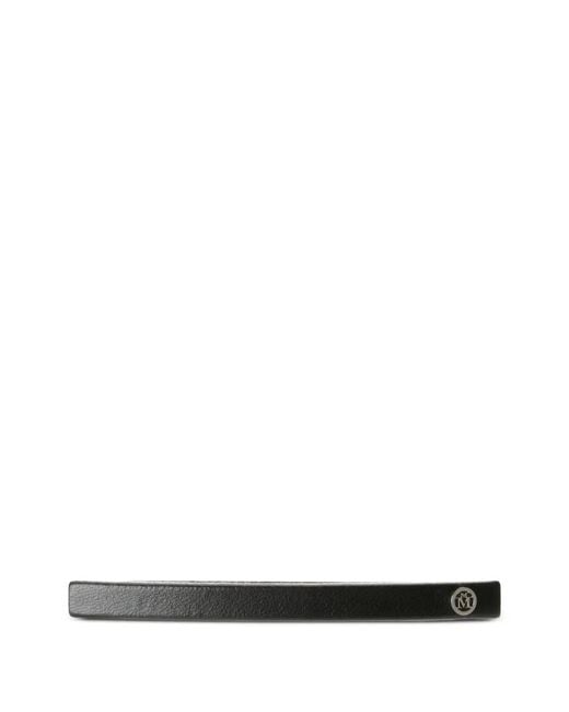 Maison Michel White Logo-Plaque Leather Headband