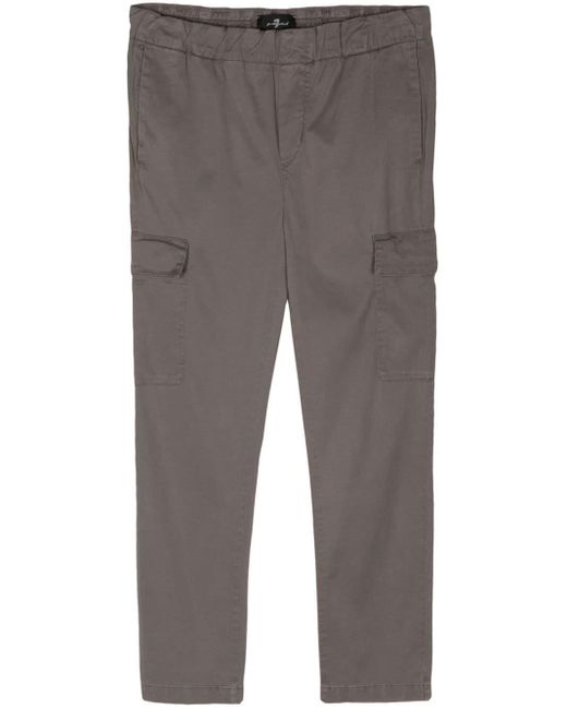 7 For All Mankind Gray Tapered-leg Cargo Trousers for men