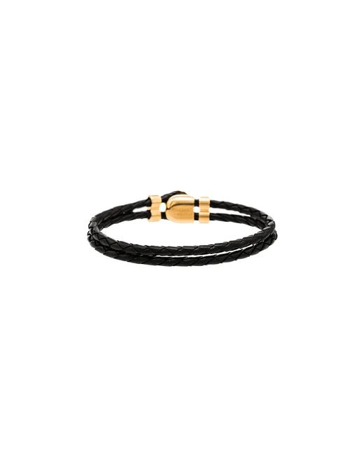 Versace Black La Medusa Leather Bracelet