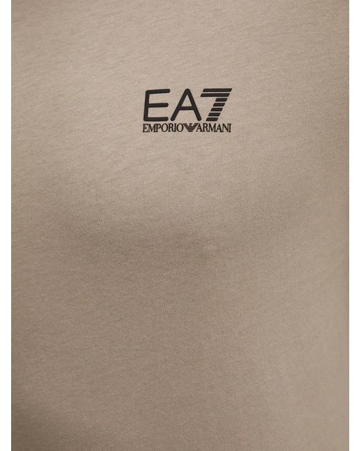 EA7 Brown Logo-Print Short-Sleeve T-Shirt for men