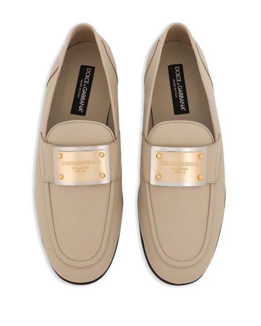 Dolce & Gabbana Leren Loafers in het Natural voor heren