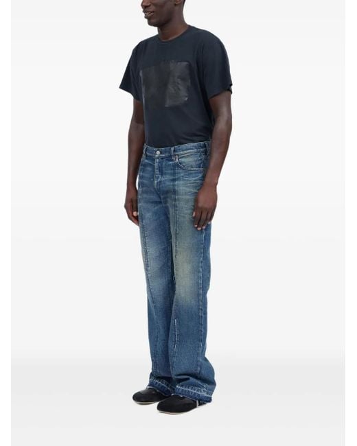 MM6 by Maison Margiela Blue Numbers Pattern Jeans for men