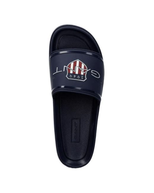 Gant Blue Logo-Plaque Slides for men
