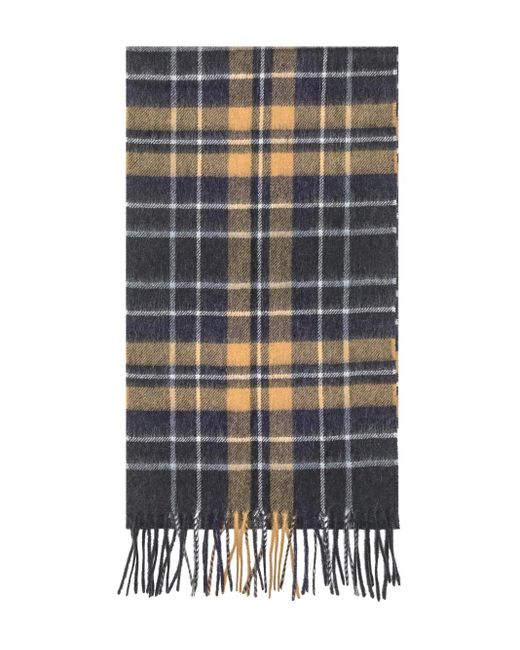 Barbour Gray Check-Pattern Scarf