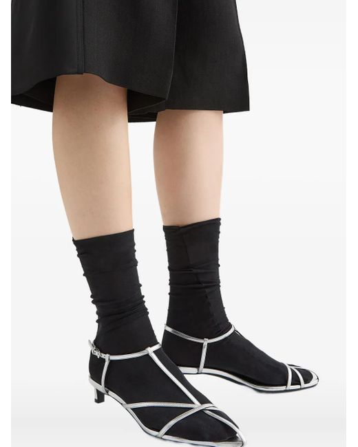 Jil Sander White Cage Low-Heel Sandals