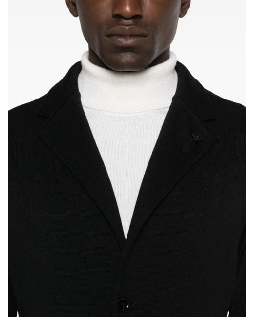 Blazer de lana con bolsillo de parche Lardini de hombre de color Black