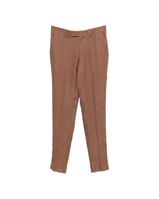Lardini Brown Belt-Loop Trousers for men