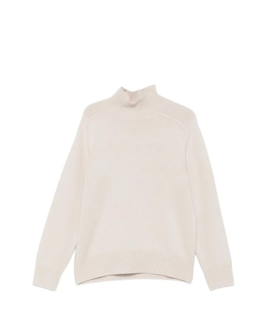 Soft Goat White Long-Sleeve Roll-Neck Sweater for men