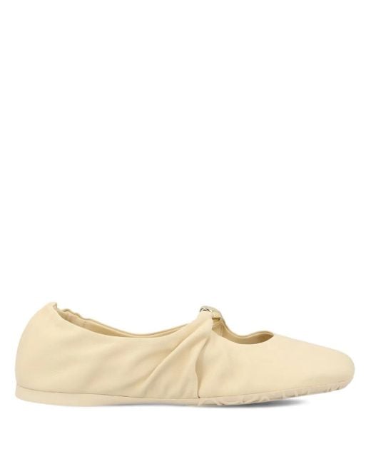 Loewe Natural Pebble Soft Pleated Knot Ballet Flats