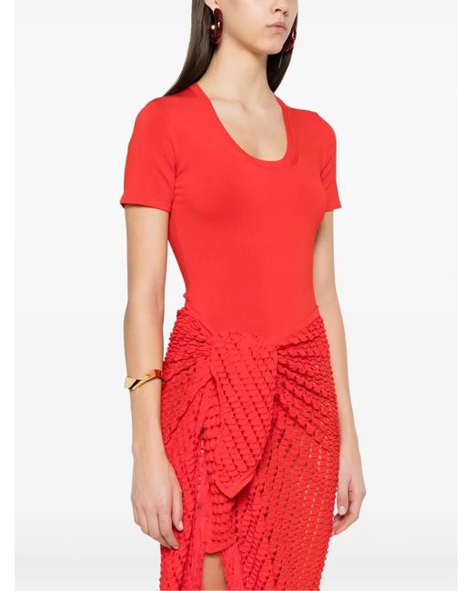 Jonathan Simkhai Red Drew Bodysuit