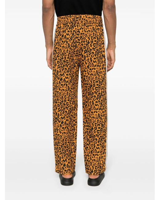 Palm Angels Orange Cheetah-print Track Pants for men