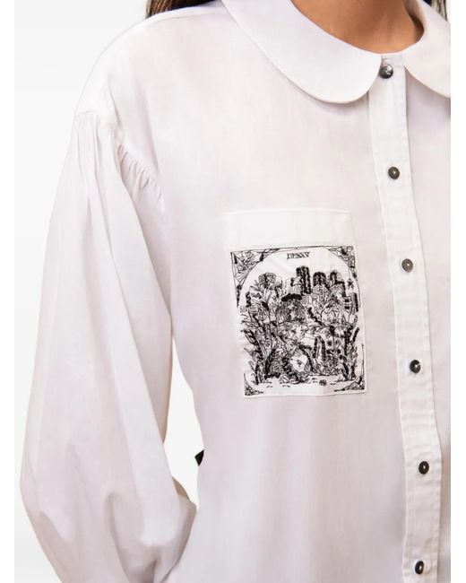 Contessa Mills White Tarot Graphic-Print Shirt
