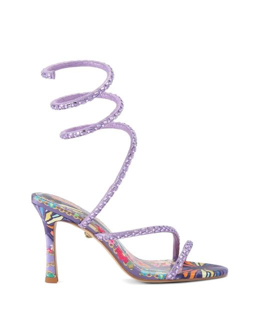 Kurt Geiger Pink Spiral Butterfly-Print Heeled Sandals