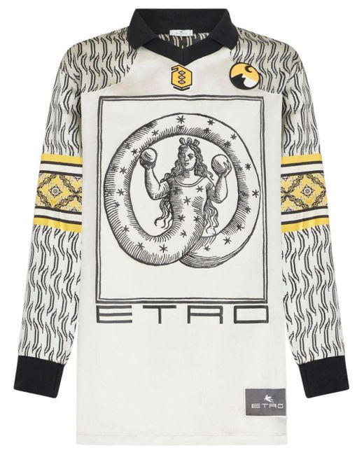 Polo Allegory jacquard di Etro in Gray da Uomo