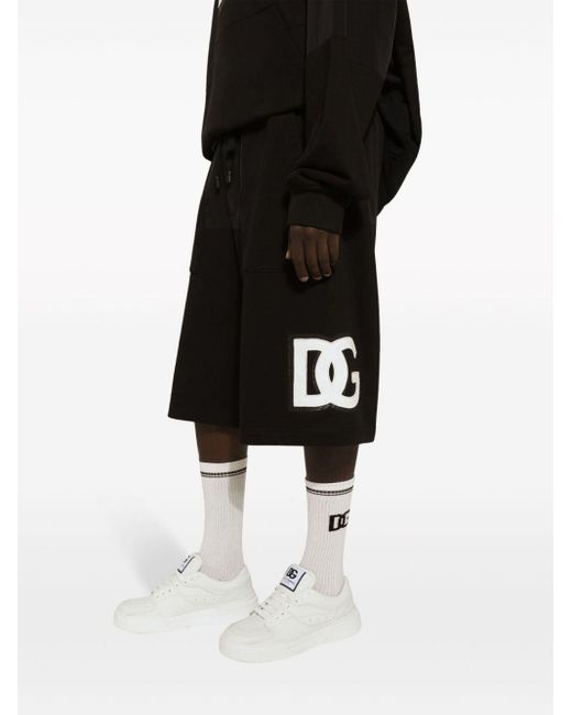 Pantalones cortos de chándal con logo Dolce & Gabbana de hombre de color Black