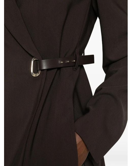 Sportmax Brown Belted Wrap-Style Blazer