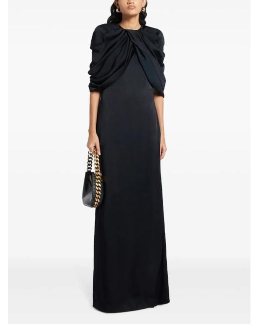 Stella McCartney Draped-Sleeve Dress in Black | Lyst