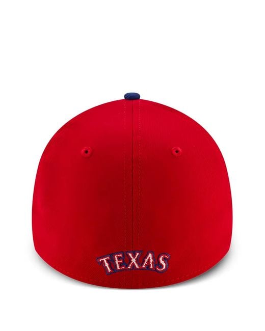 KTZ Red 39Thirty Texas Rangers Cap for men