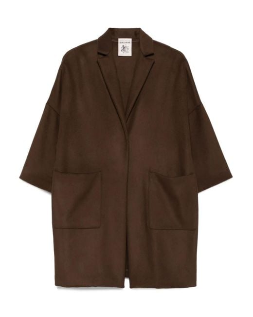 Abrigo con doble botonadura Semicouture de color Brown