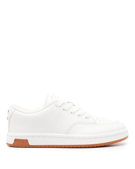 KENZO White Dome Lace-Up Sneakers