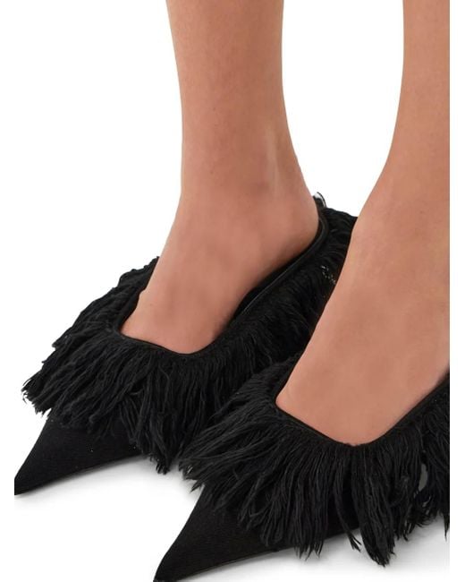 Mules Eva Con Piume di Ferragamo in Black