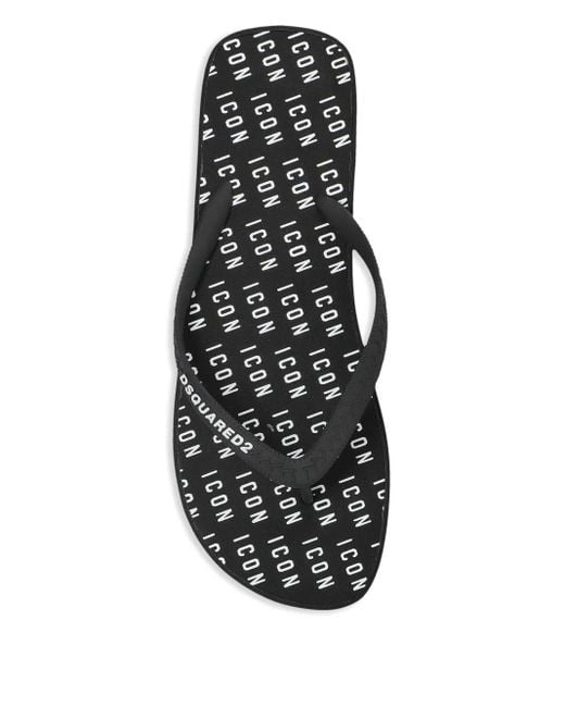 DSquared² Icon Teenslippers in het Black voor heren
