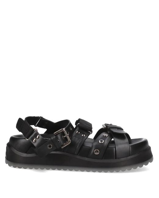 Premiata Black Adjustable-Strap Sandals