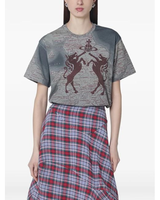 Vivienne Westwood Horse-Print T-Shirt in Gray | Lyst