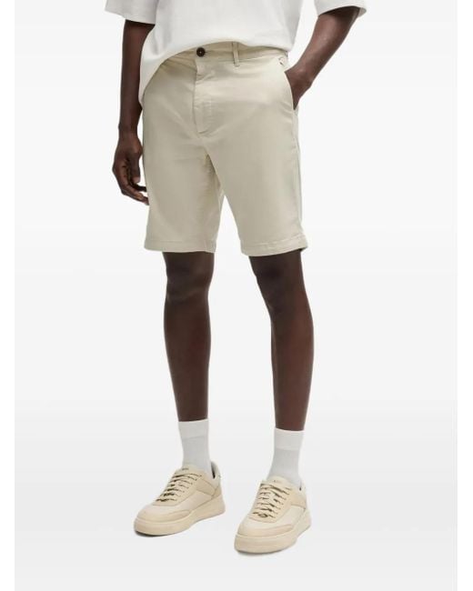 Boss Natural Zip-Fly Flat-Front Shorts for men