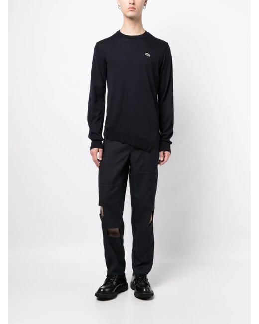 Comme des Garçons Blue Logo-Patch Wool Jumper for men