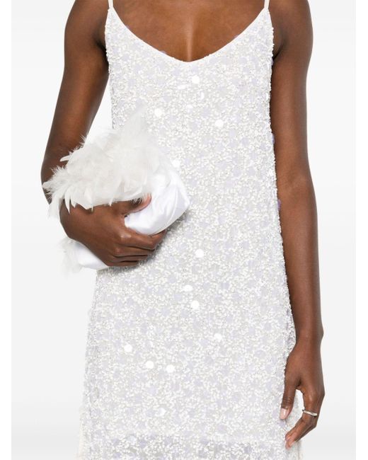 P.A.R.O.S.H. White Sequin-embellished Mini Dress
