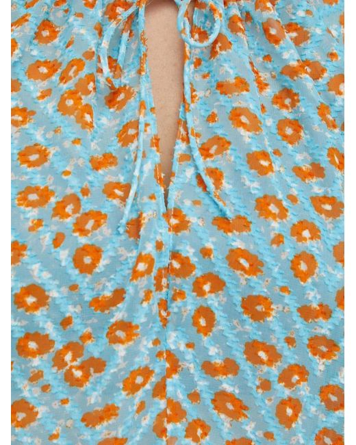 Samsøe & Samsøe Blue Ruffled Floral Top