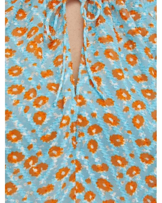Haut Volanté À Fleurs Samsøe & Samsøe en coloris Blue