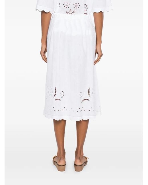 Vita Kin White Balthazar Broderie-Anglaise Midi Skirt