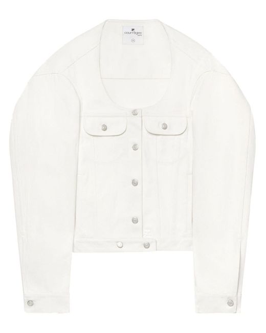 Giacca Cocoon denim di Courreges in White